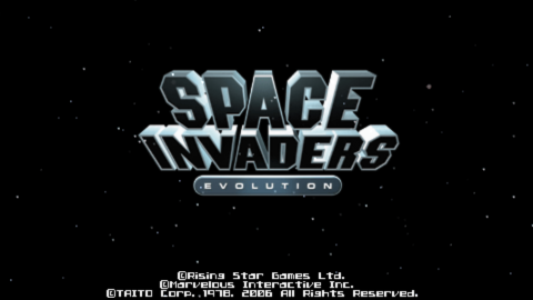Space Invaders Evolution title screen for PSP